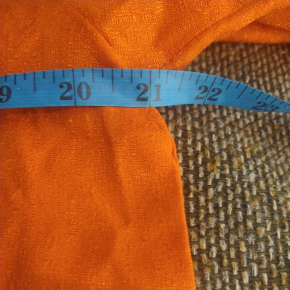 Vintage 60s 70s Orange Black  Zardozi Metallic Embroidery Short Sleeve dress - Picture 6 of 8